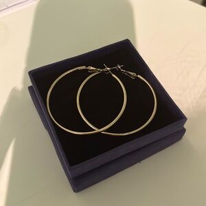 Extra large gold hoops - brand new